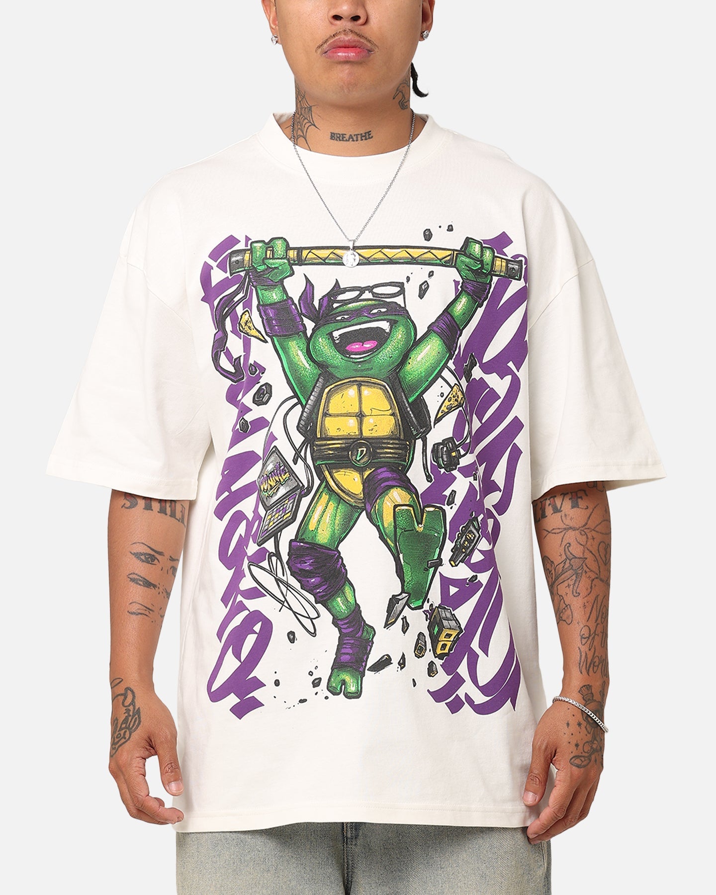 Goat Crew X Teenage Mutant Ninja Turtles Donatello X Sofles Vintage T-Shirt Off White