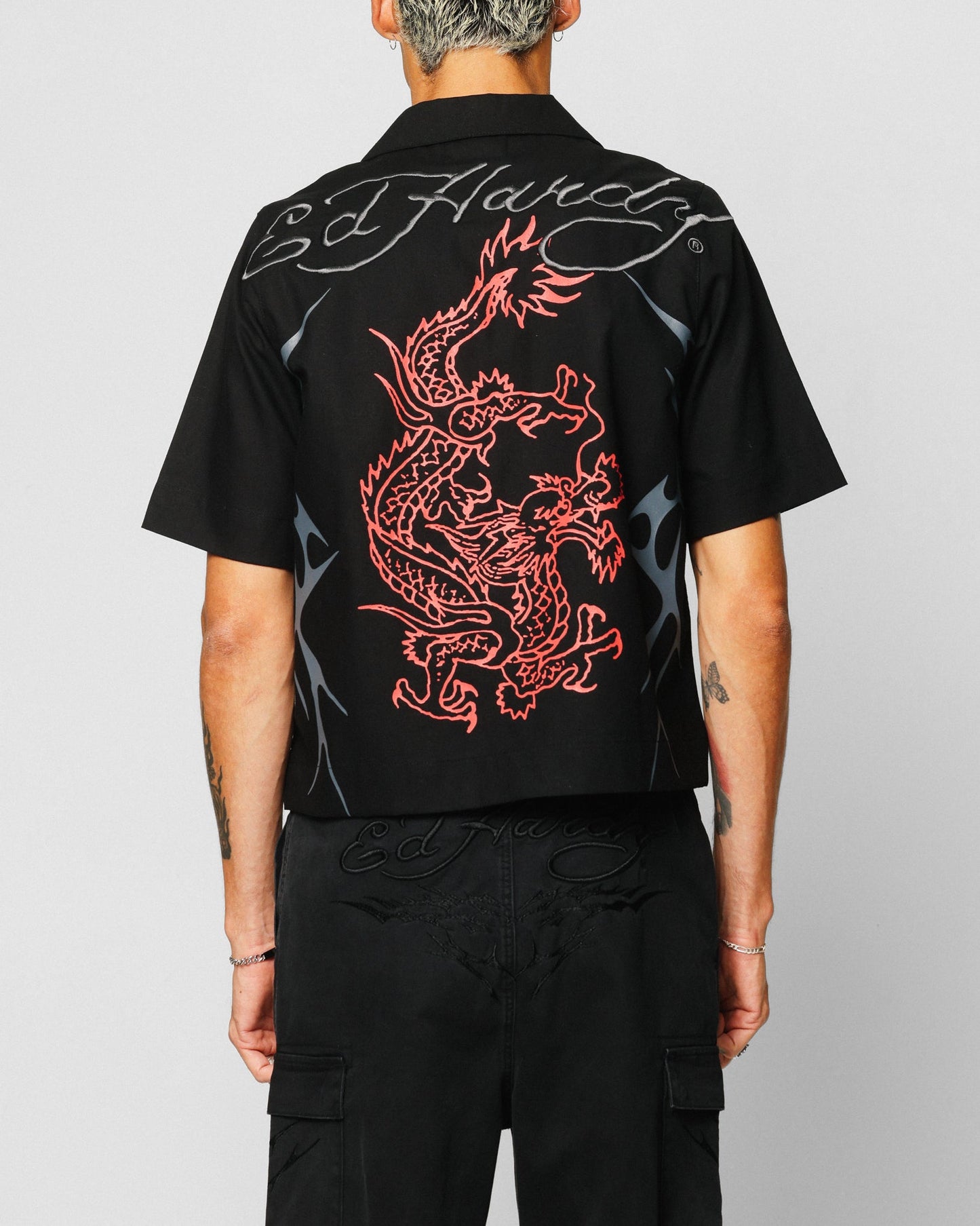 Ed Hardy Techno Button Up Shirt Black