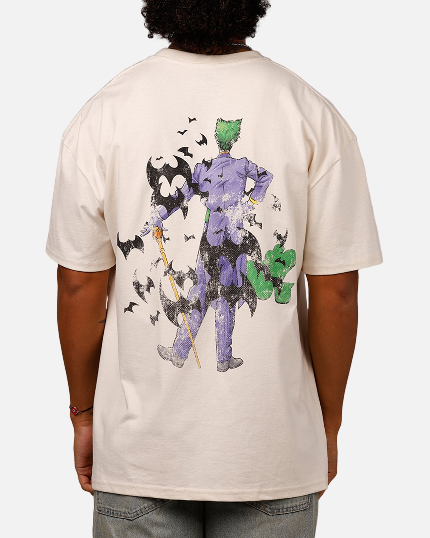 American Thrift X DC Batman The Joker Cane Heavy T-Shirt Off White