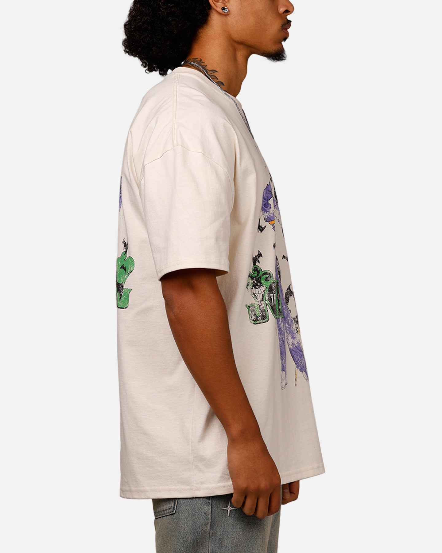 American Thrift X DC Batman The Joker Cane Heavy T-Shirt Off White