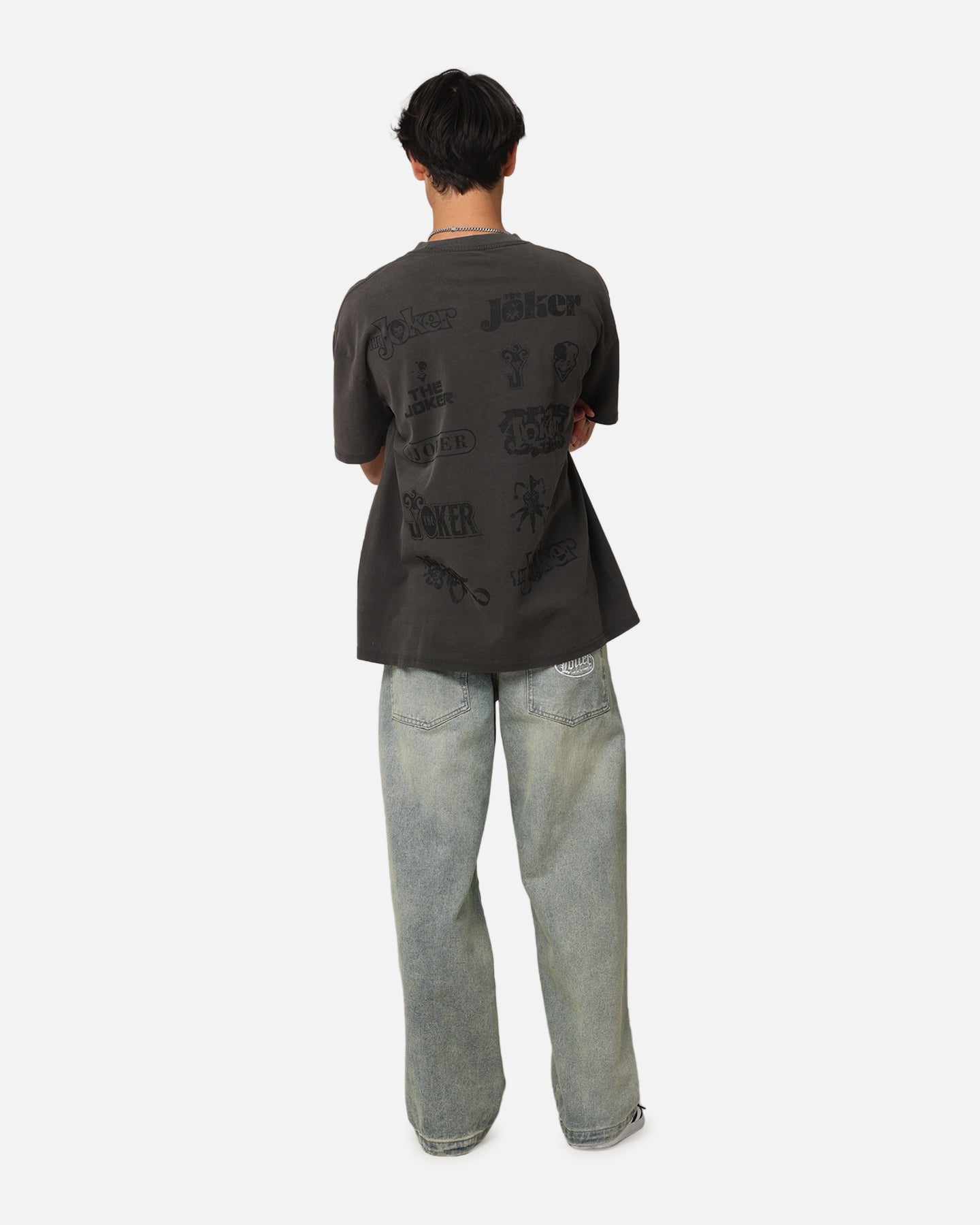 American Thrift X DC Batman The Joker Joker Logos Heavy T-Shirt Black Wash