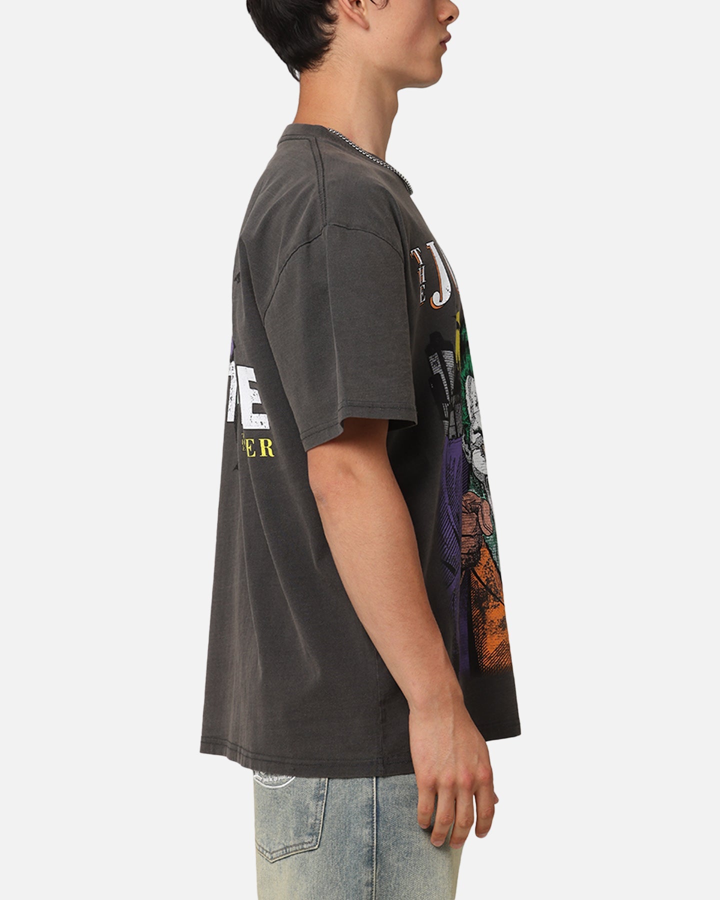 American Thrift X DC Batman The Joker Vote For Me Heavyweight T-Shirt Black Wash