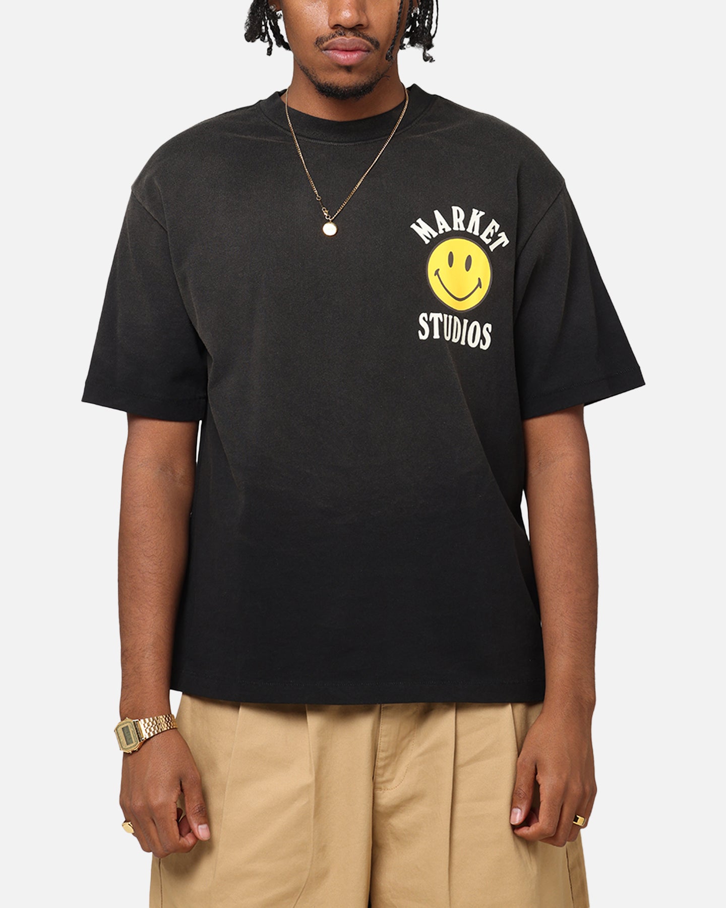 Market Smiley Lockup T-Shirt Black