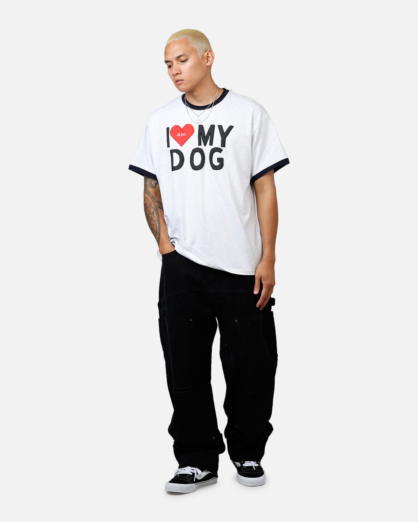 AB I Love My Dog Ring T-Shirt Heather Grey