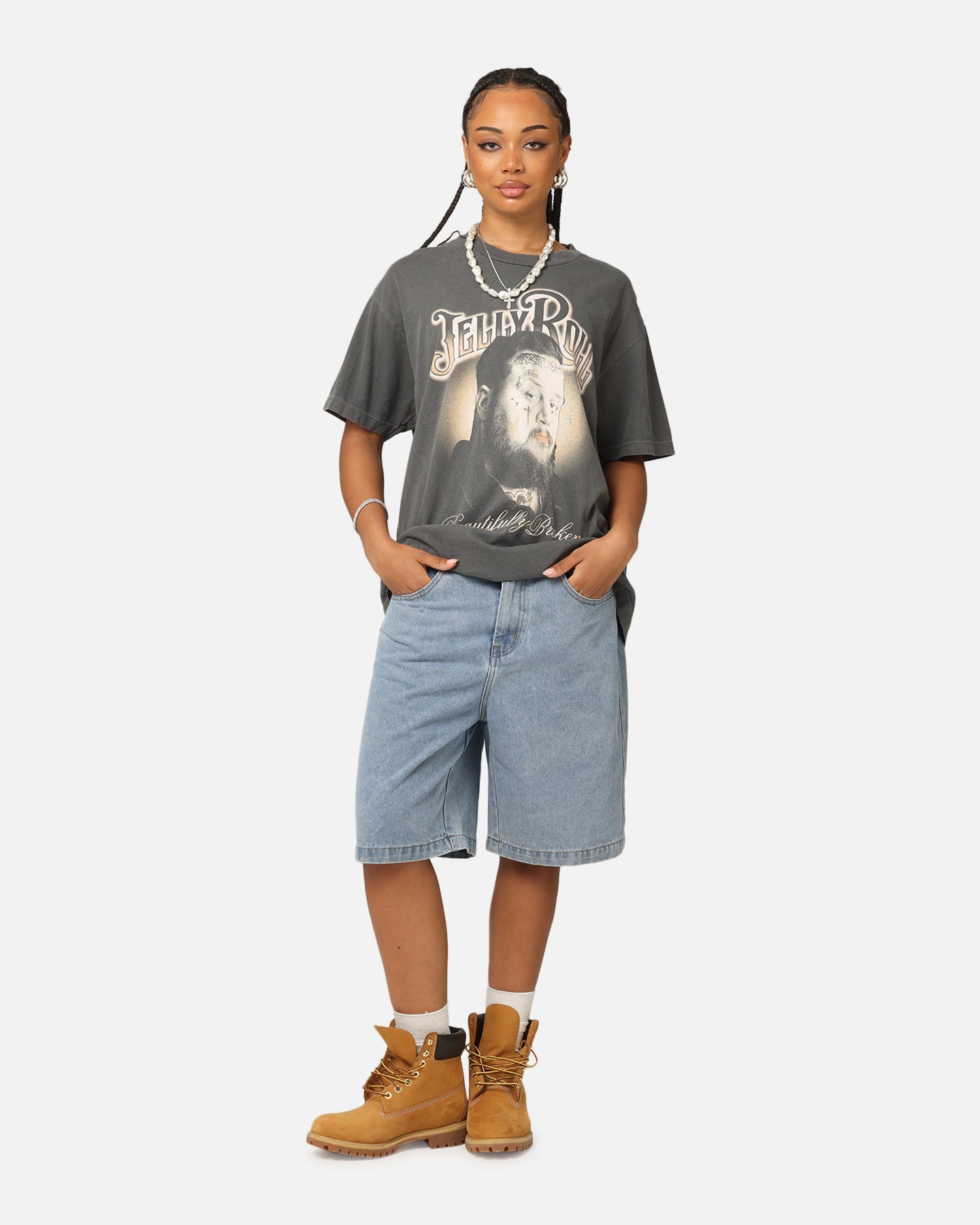 Jelly Roll Beautifully Broken Glow T-Shirt Faded Black Style001