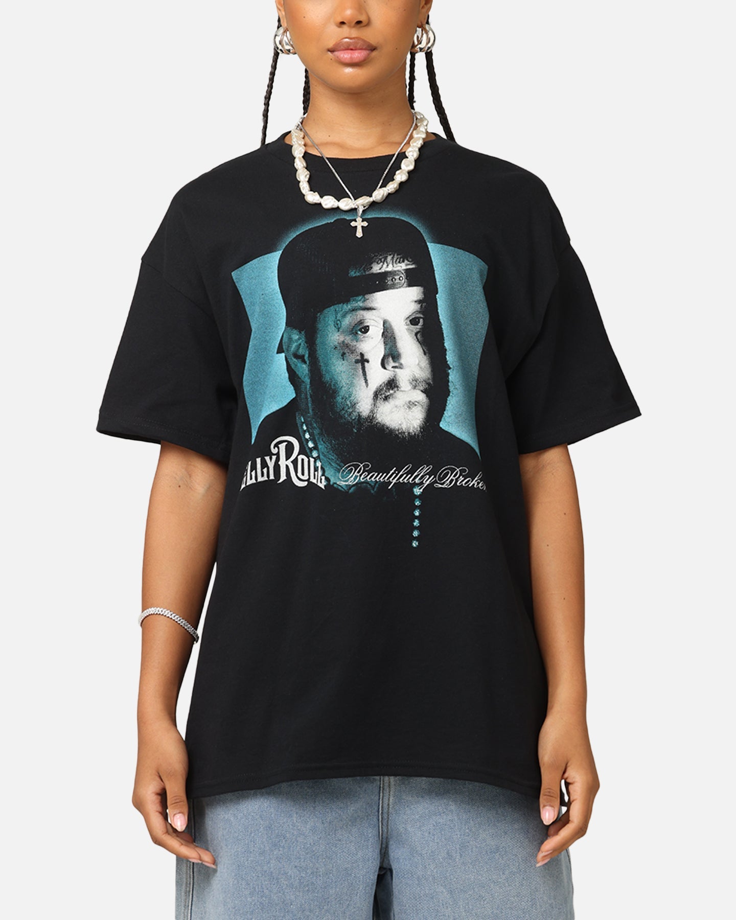 Jelly Roll Square Portrait T-Shirt Black Style001