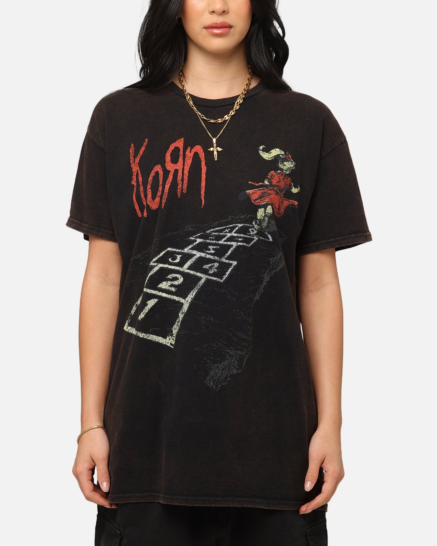 Korn Follow The Leader T-Shirt Black Vintage Style001