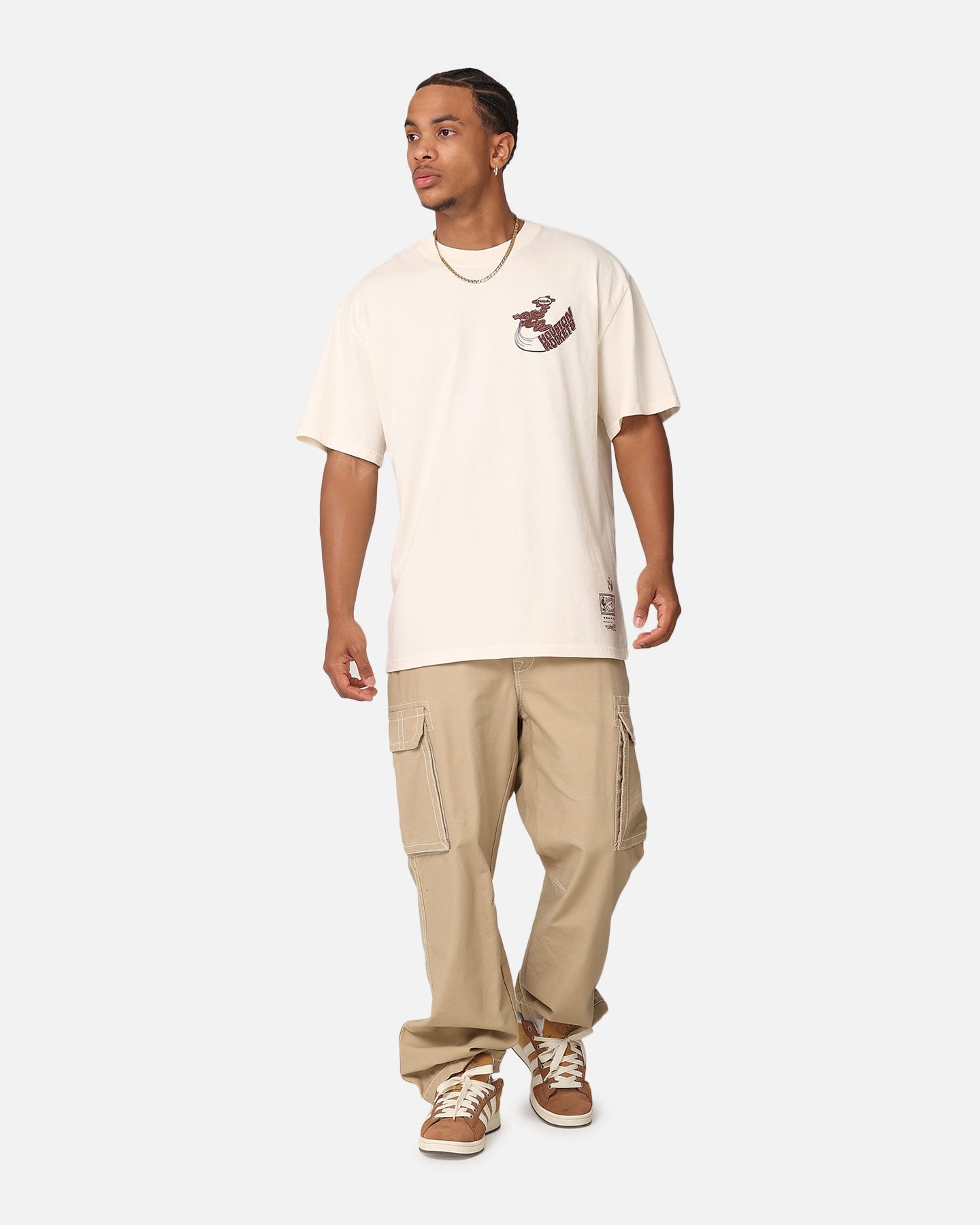 Mitchell & Ness Houston Rockets Space Age T-Shirt Ecru