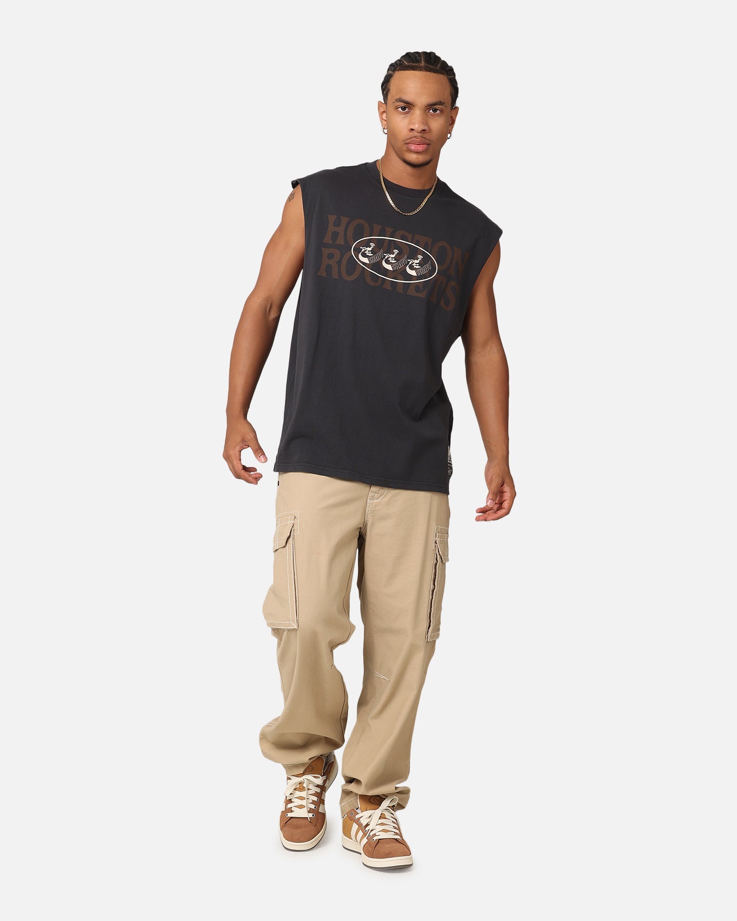 Mitchell & Ness Houston Rockets Triad Muscle T-Shirt Faded Black