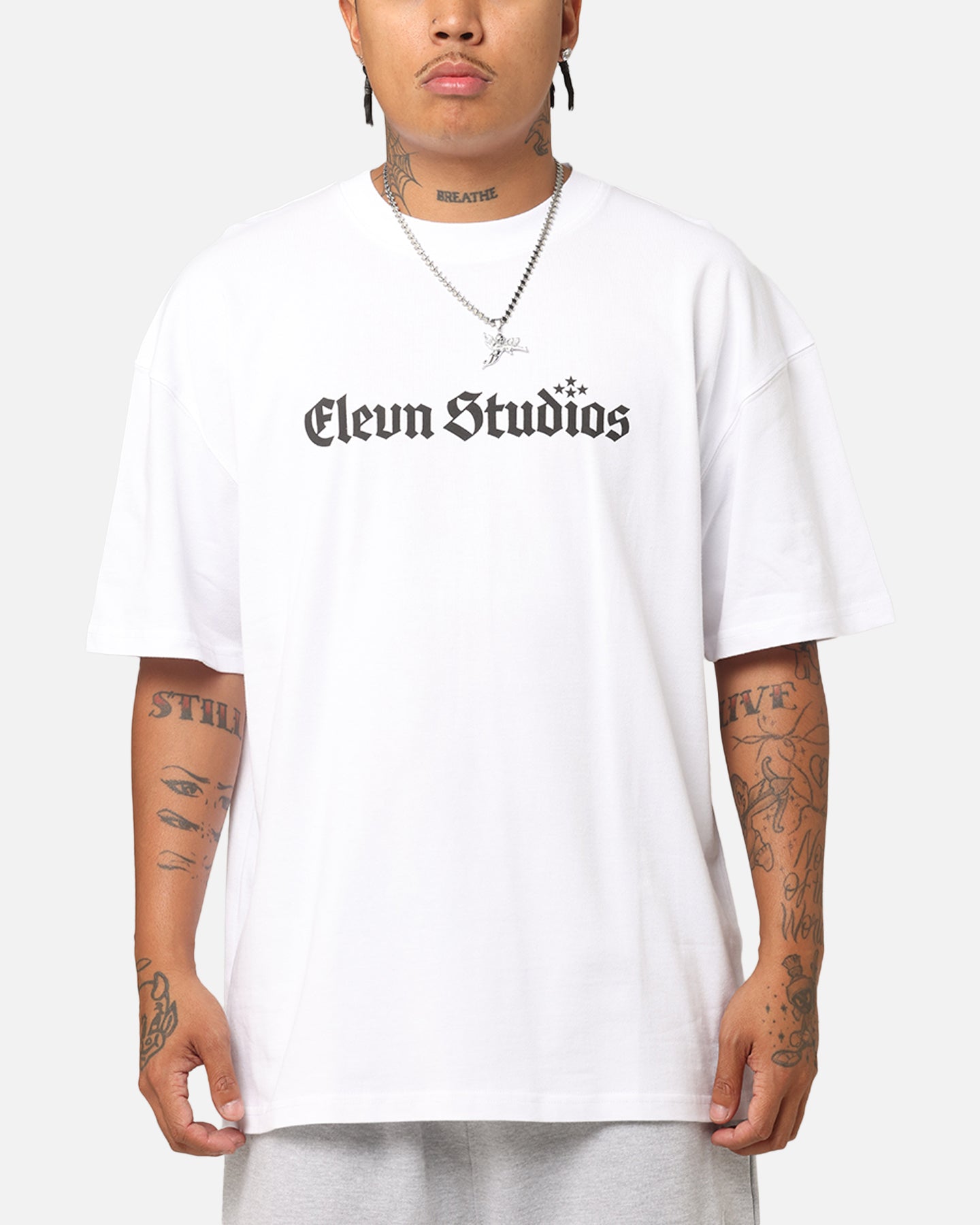 Elevn Clothing Co Triple Star T-Shirt White