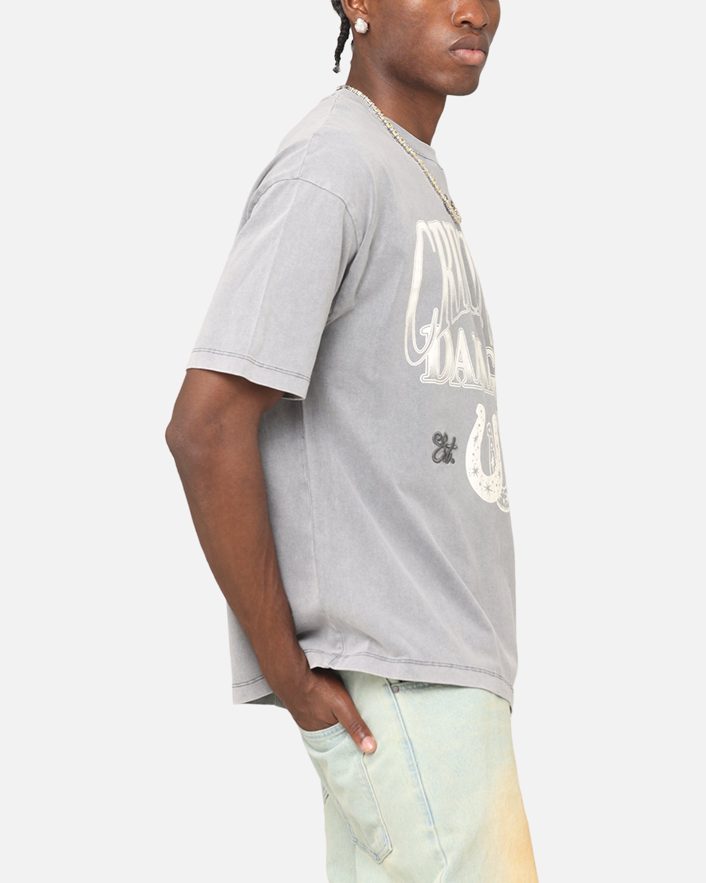 Criminal Damage Horseshoe T-Shirt Washed Black