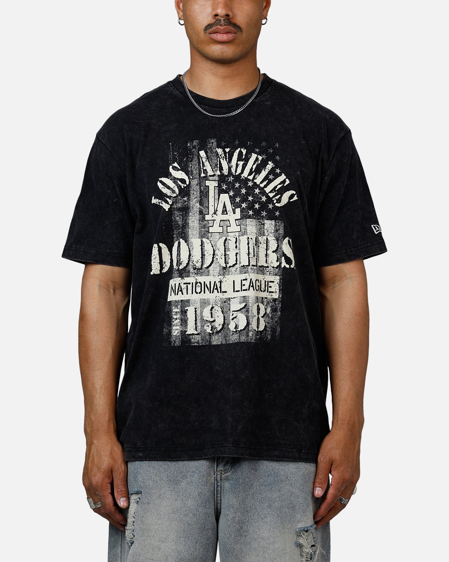 New Era Los Angeles Dodgers Armed Forces T-Shirt Washed Black