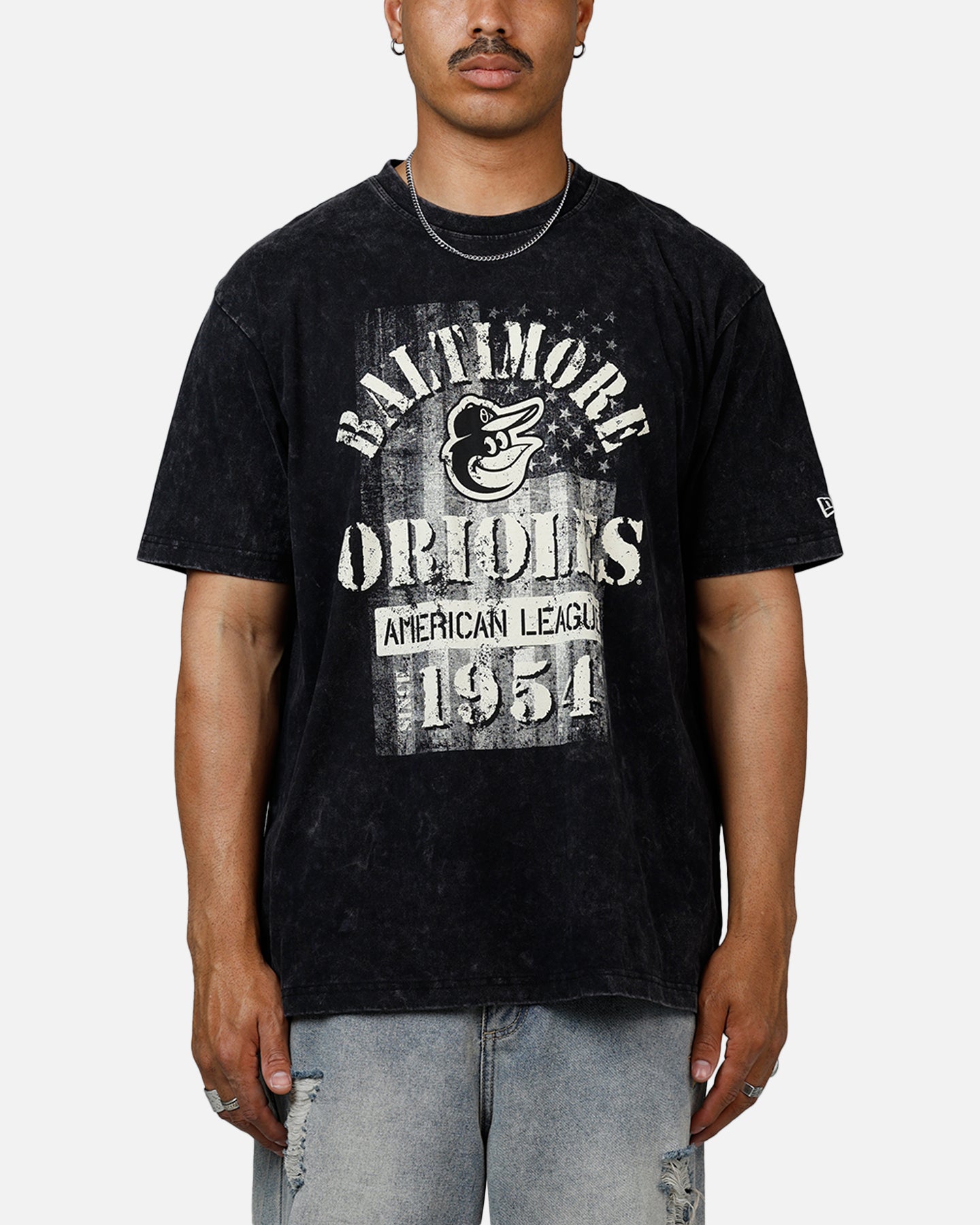 New Era Baltimore Orioles Armed Forces T-Shirt Washed Black
