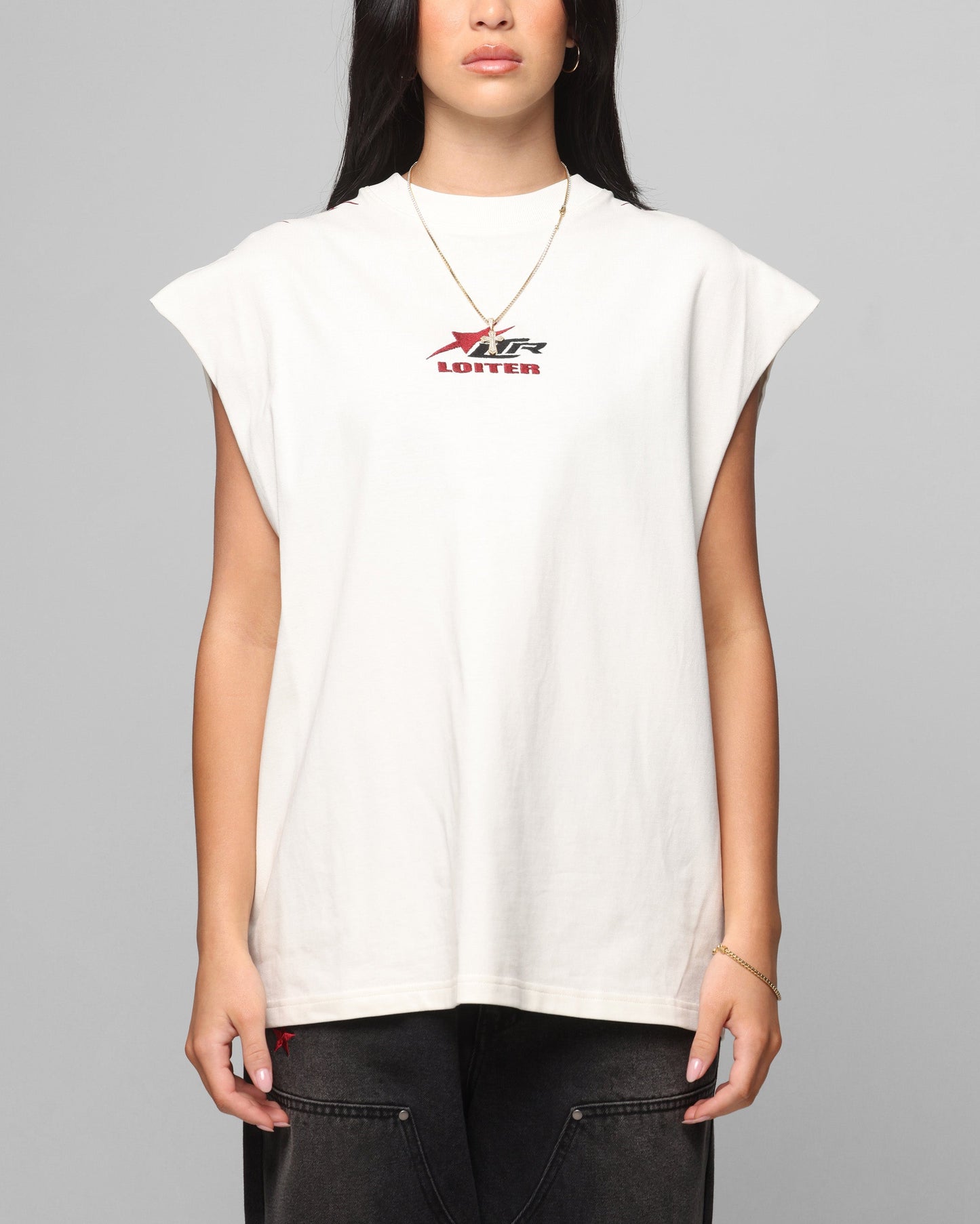 Loiter Cyber Muscle T-Shirt Off White Style001