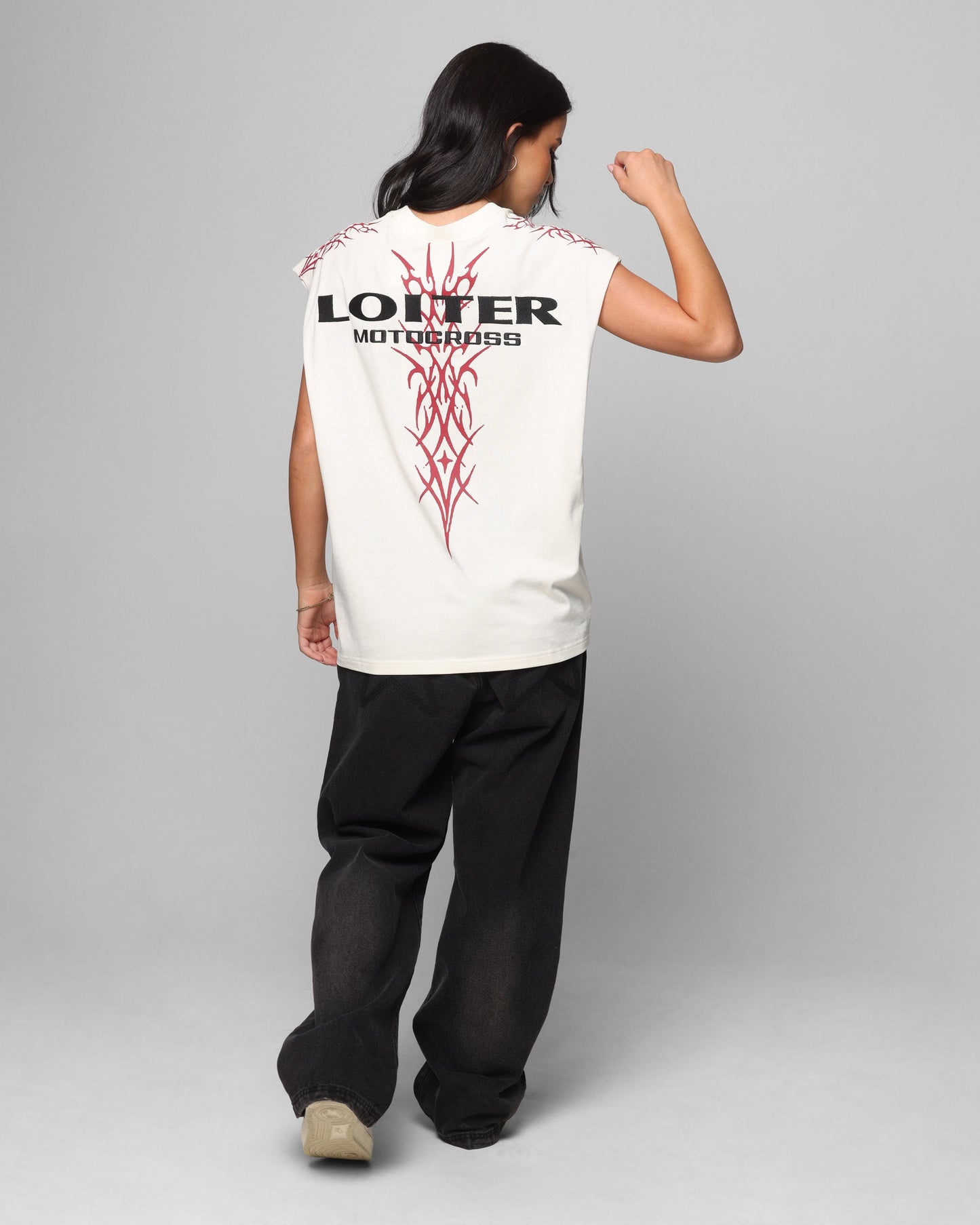 Loiter Cyber Muscle T-Shirt Off White Style001