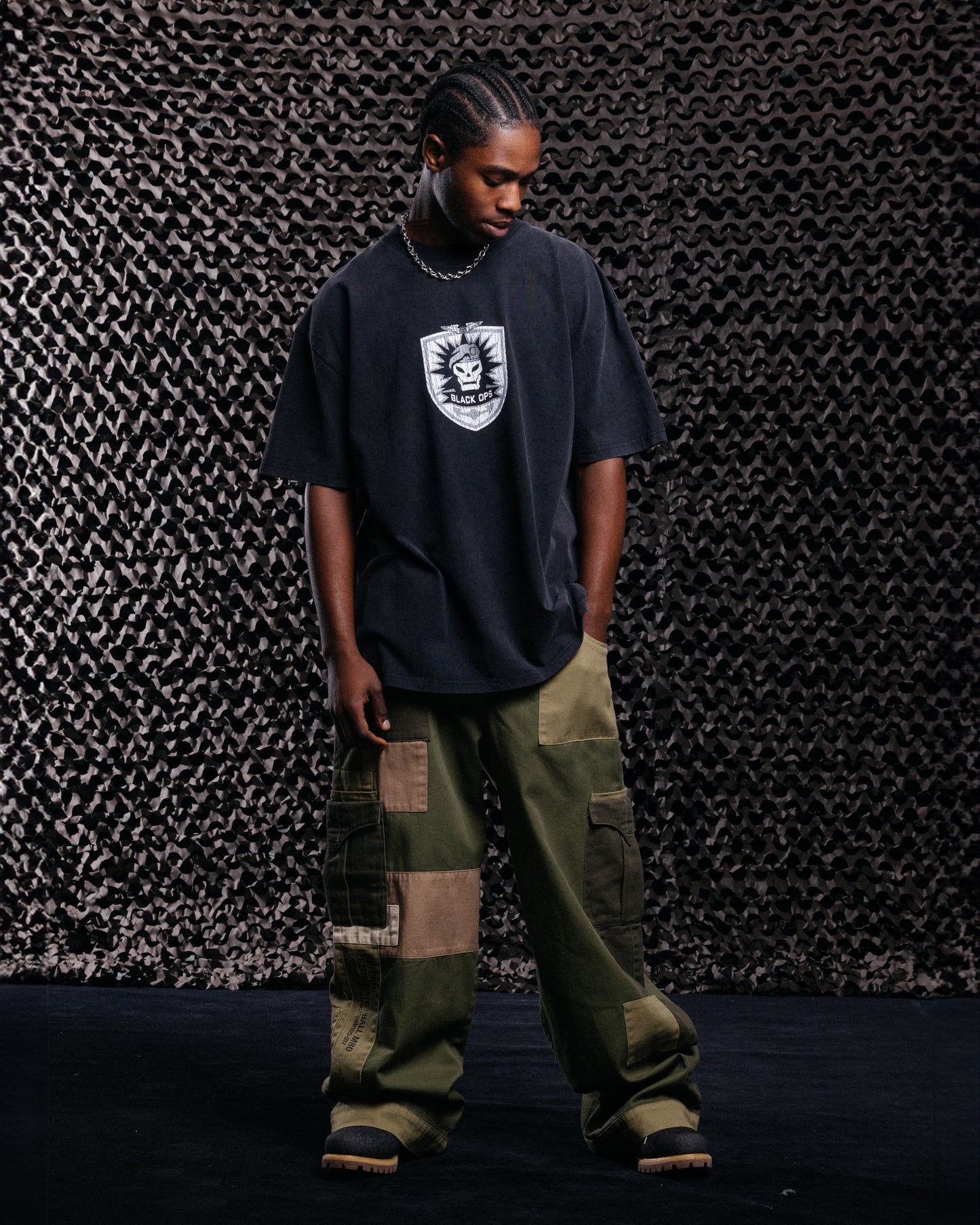Goat Crew X Call Of Duty Black Ops Vintage T-Shirt Black Acidwash