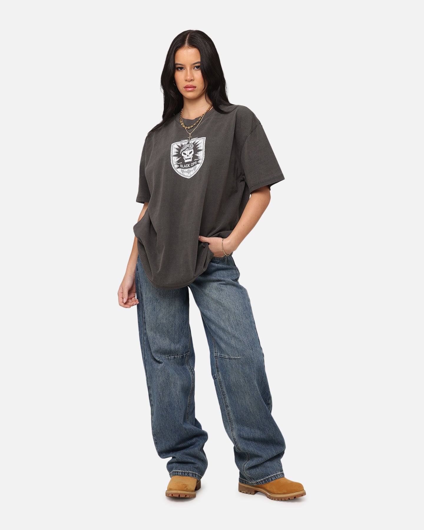 Goat Crew X Call Of Duty Black Ops Heavy T-Shirt Black Wash Style001