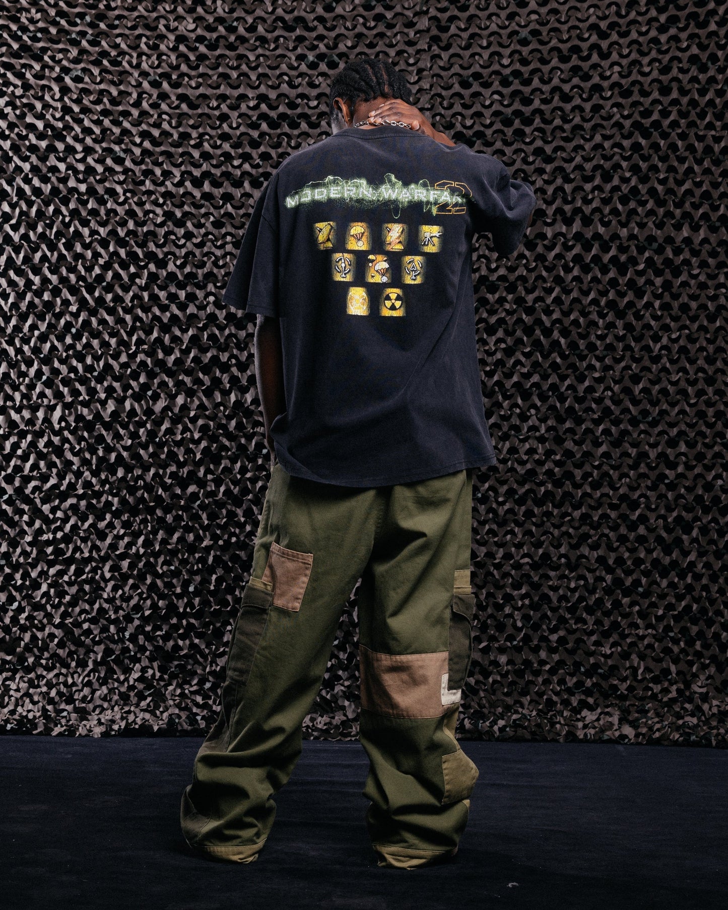 Goat Crew X Call Of Duty Modern Warfare 25 Streak Vintage T-Shirt Black Acidwash