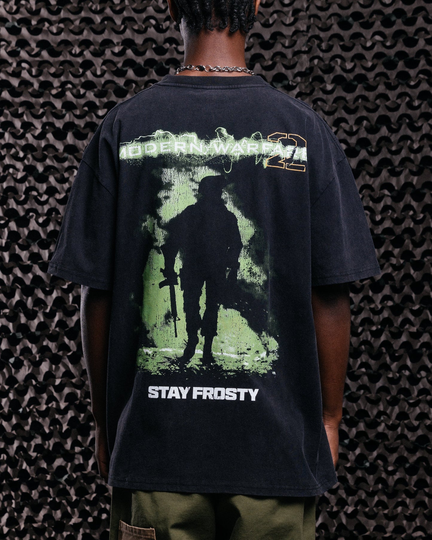 Goat Crew X Call Of Duty Modern Warfare 2 Vintage T-Shirt Black Acidwash