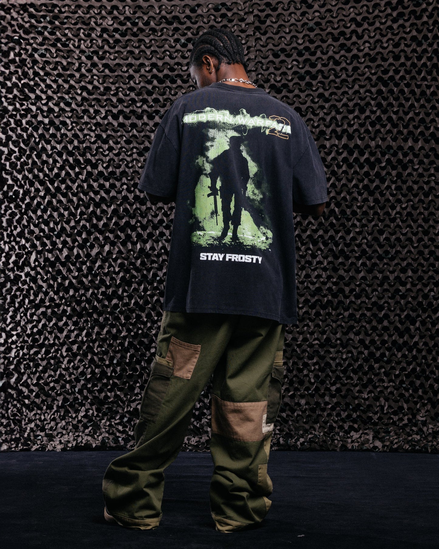 Goat Crew X Call Of Duty Modern Warfare 2 Vintage T-Shirt Black Acidwash