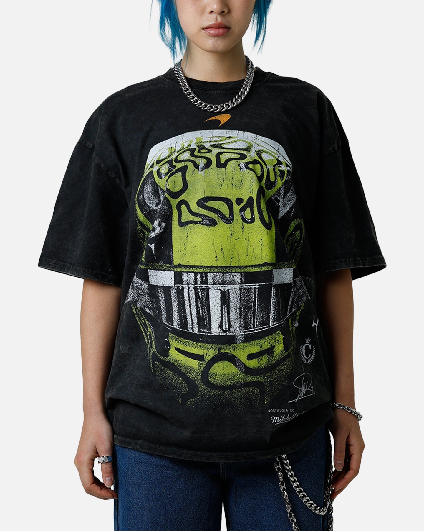 Culture Kings X Mclaren Lando Norris 'Vegas Grand Prix 2024' Helmet T-Shirt Black Acidwash Style001