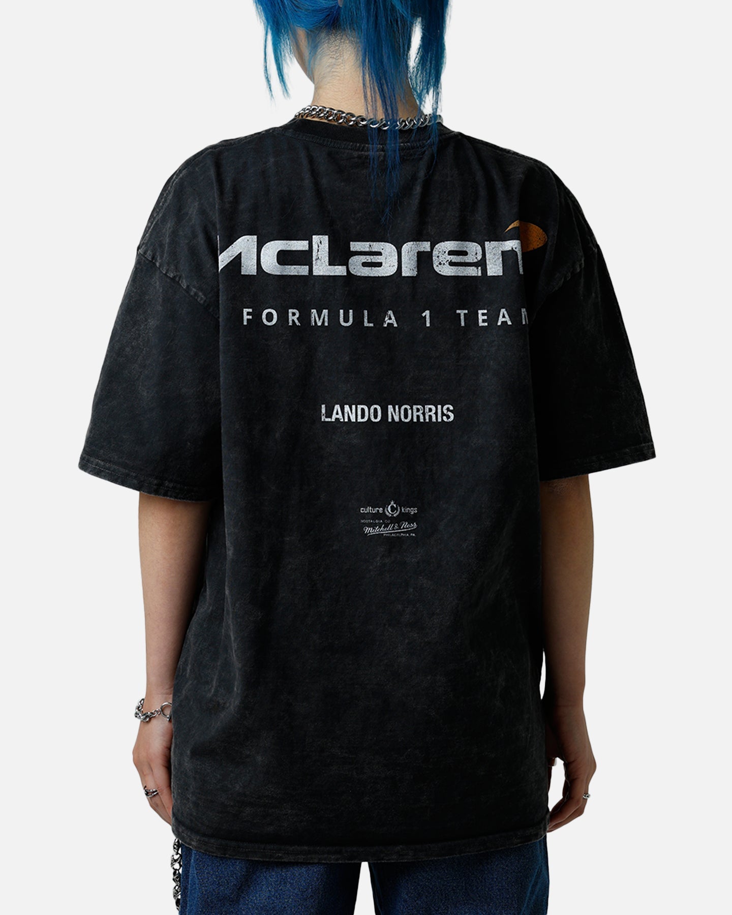 Culture Kings X Mclaren Lando Norris 'Vegas Grand Prix 2024' Helmet T-Shirt Black Acidwash Style001