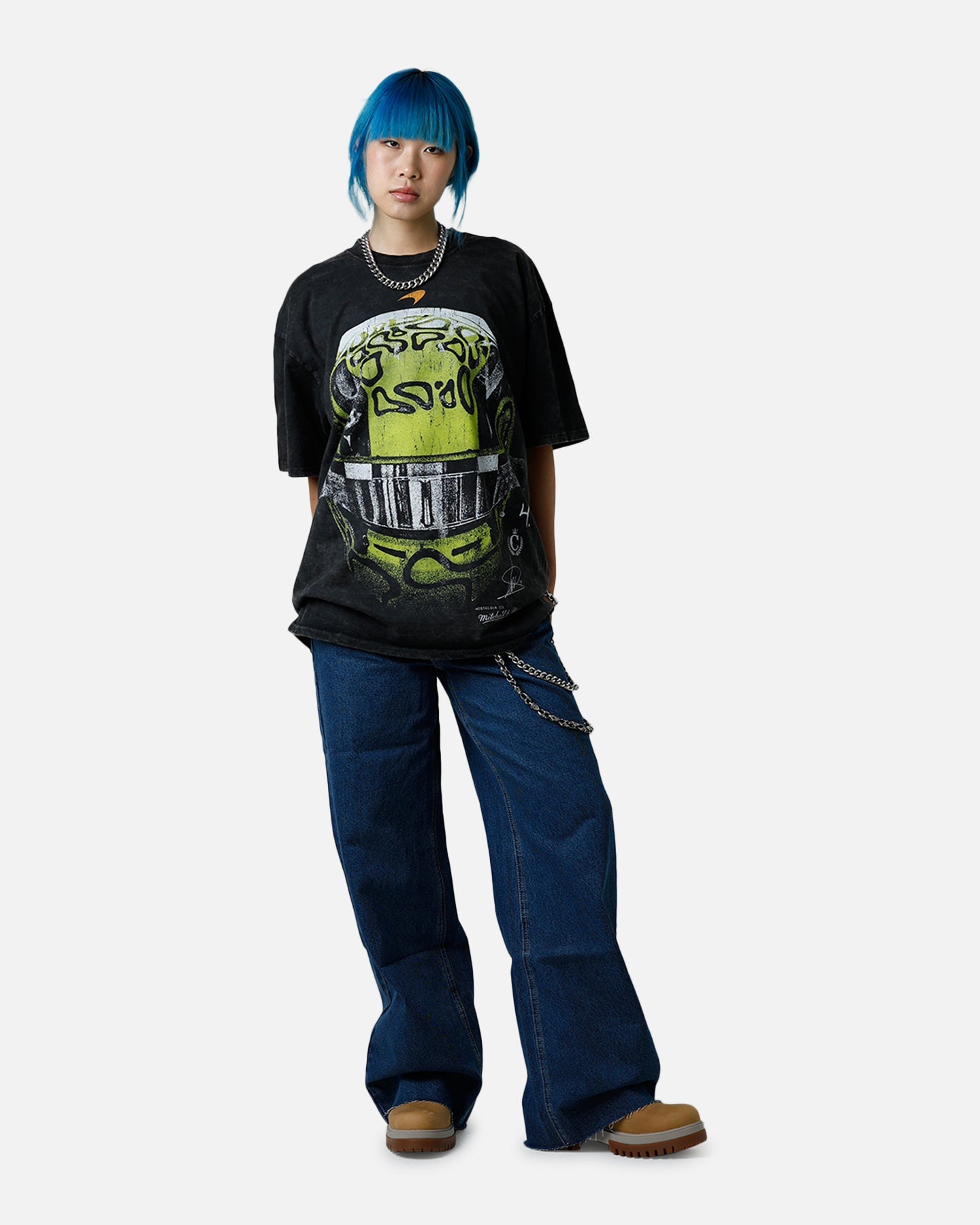 Culture Kings X Mclaren Lando Norris 'Vegas Grand Prix 2024' Helmet T-Shirt Black Acidwash Style001