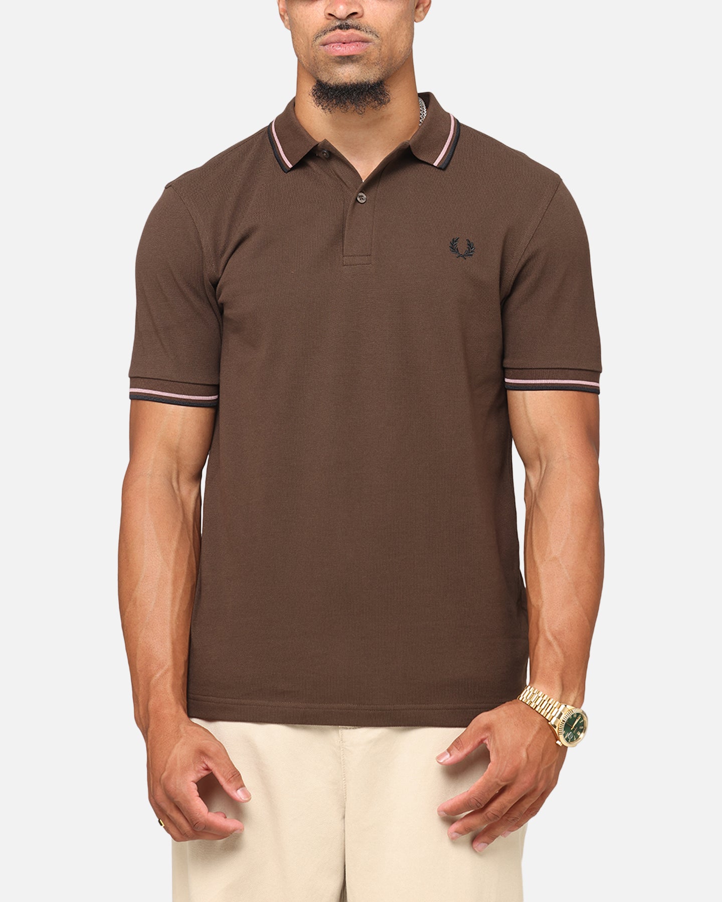 Fred Perry Twin Tipped Polo Shirt Brown