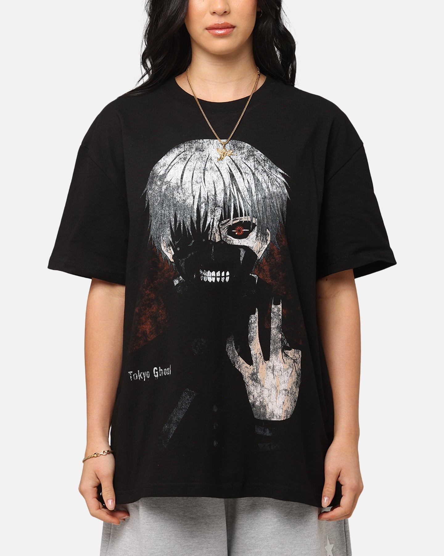 Goat Crew X Tokyo Ghoul Kaneki Heavy T-Shirt Black Style001
