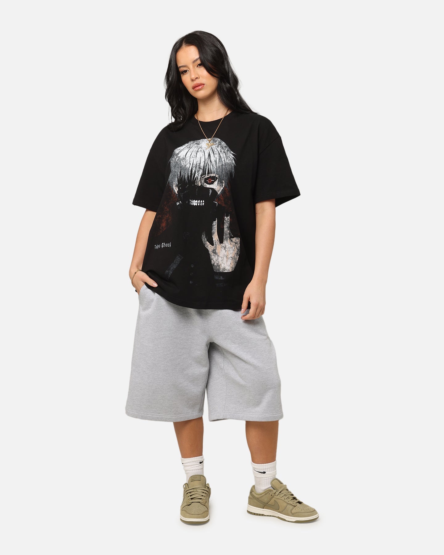 Goat Crew X Tokyo Ghoul Kaneki Heavy T-Shirt Black Style001