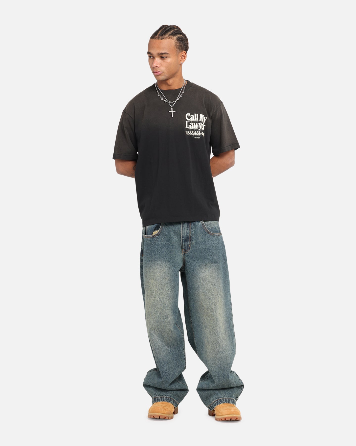 Market Call My Lawyer 3D T-Shirt Faded Black