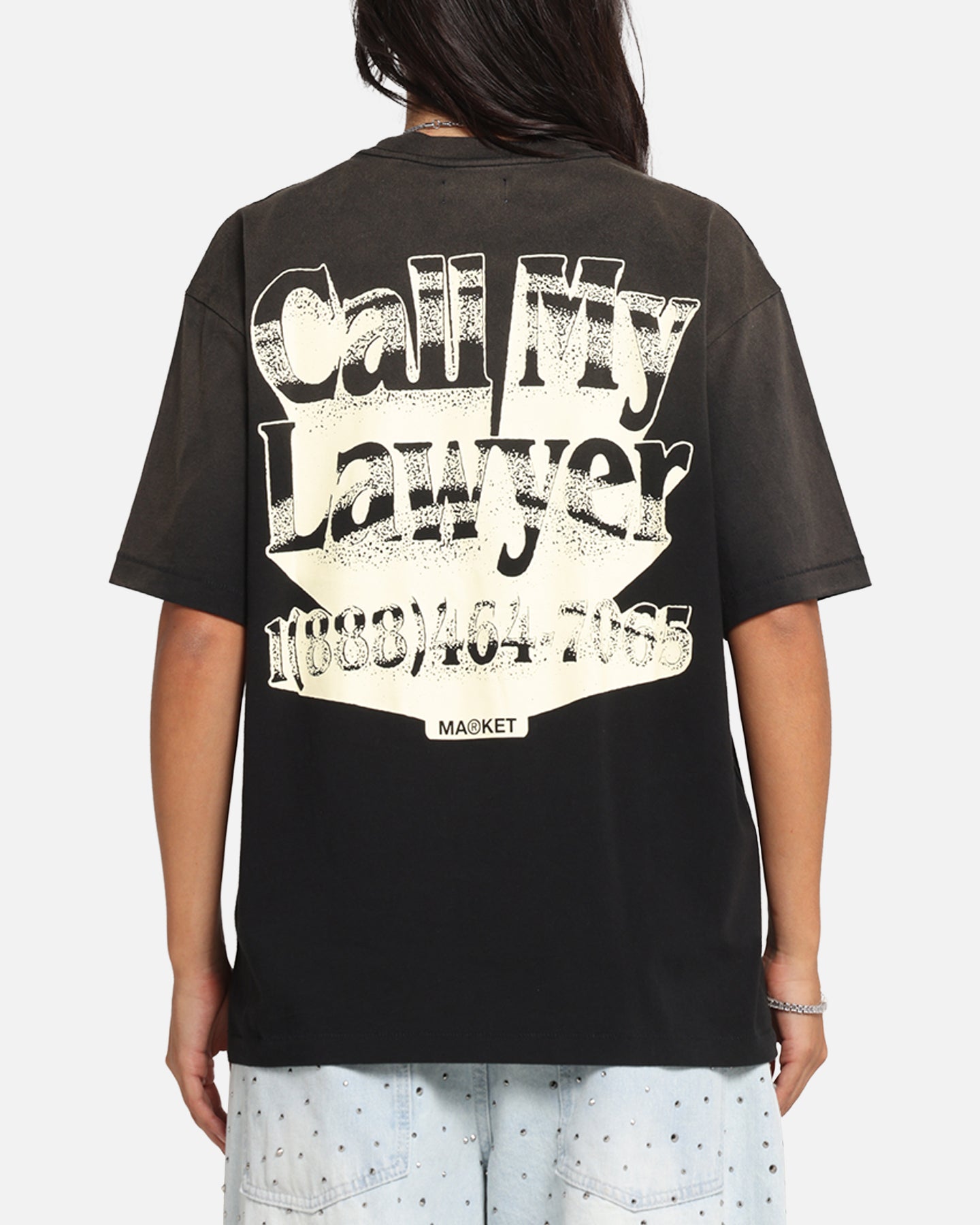 Market Call My Lawyer 3D T-Shirt Faded Black Style001