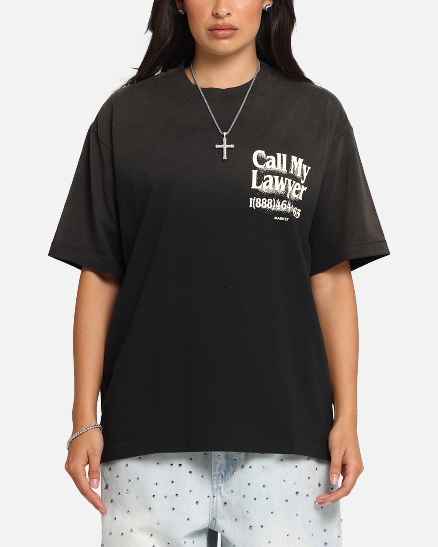 Market Call My Lawyer 3D T-Shirt Faded Black Style001