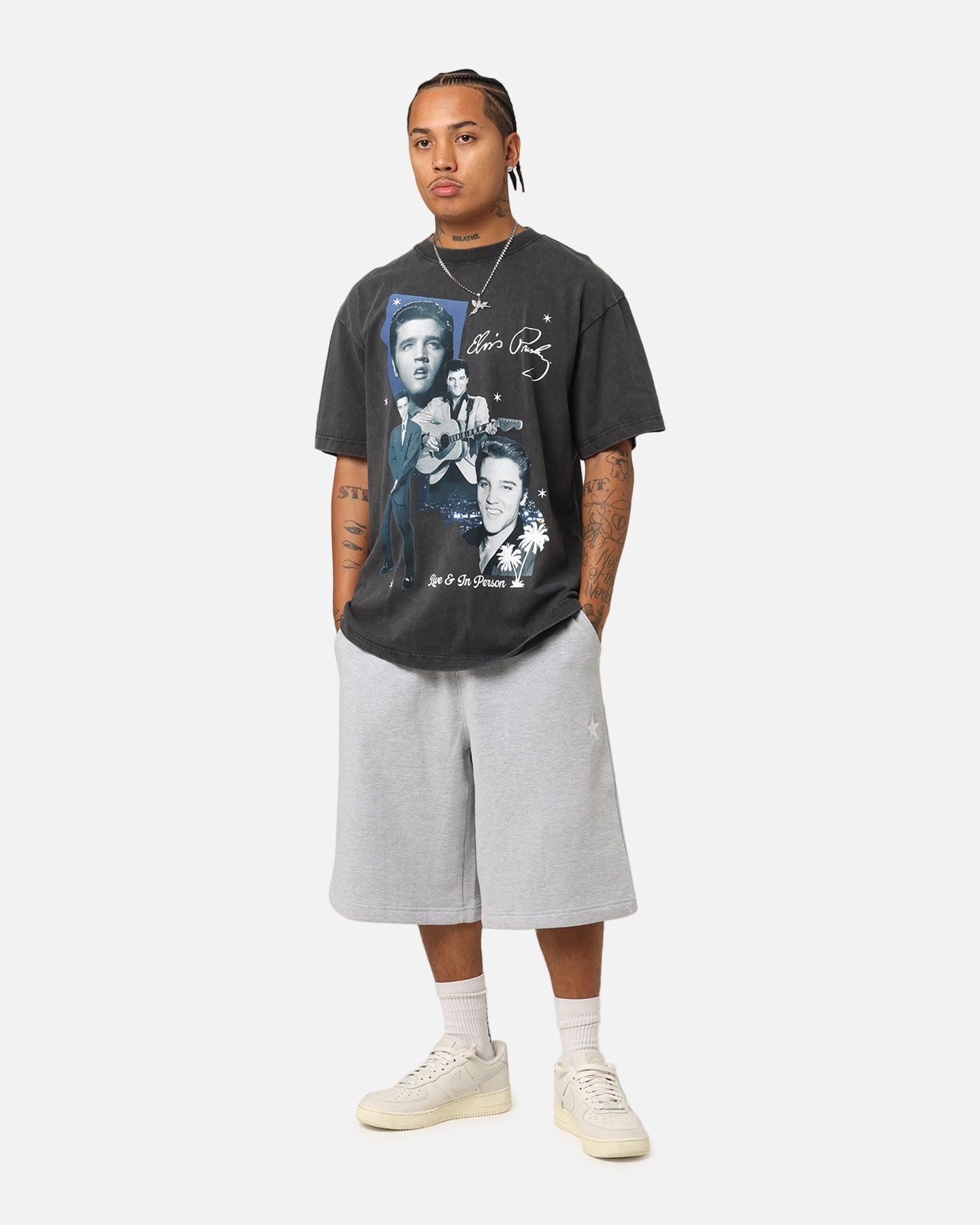 ID Supply Elvis Presley Live In LA T-Shirt Washed Black