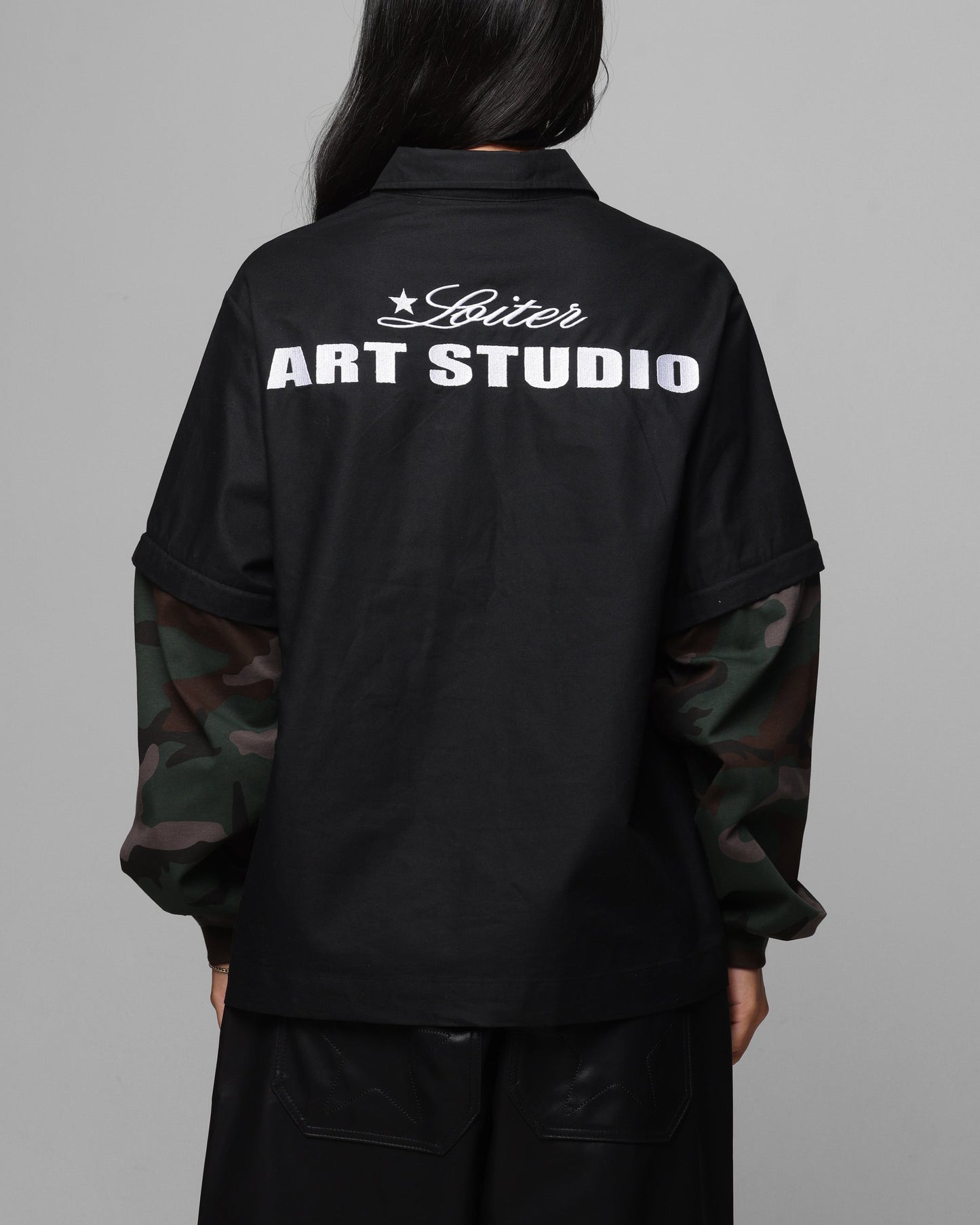 Loiter Art Studio Work Shirt Black/Camo Style001
