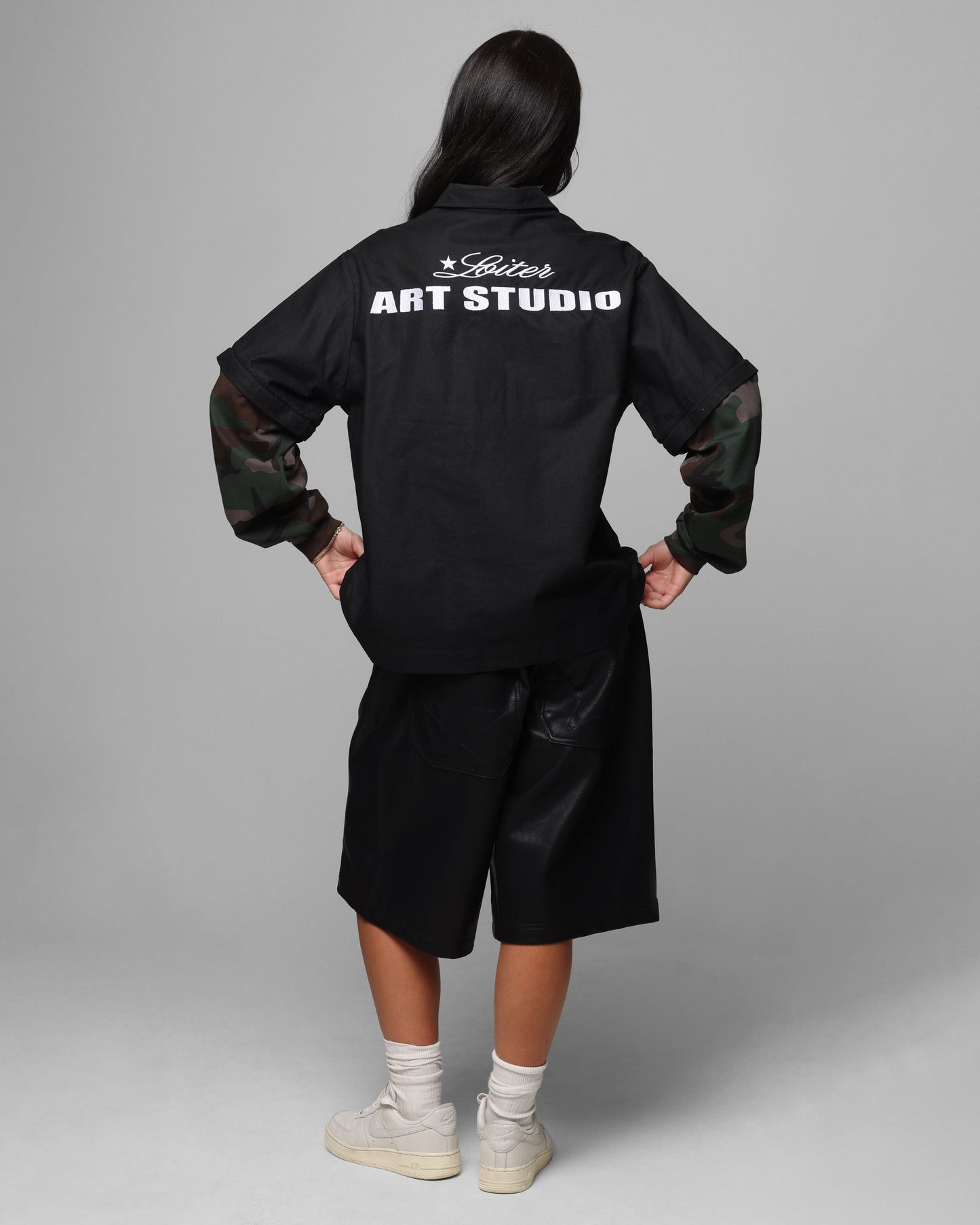 Loiter Art Studio Work Shirt Black/Camo Style001
