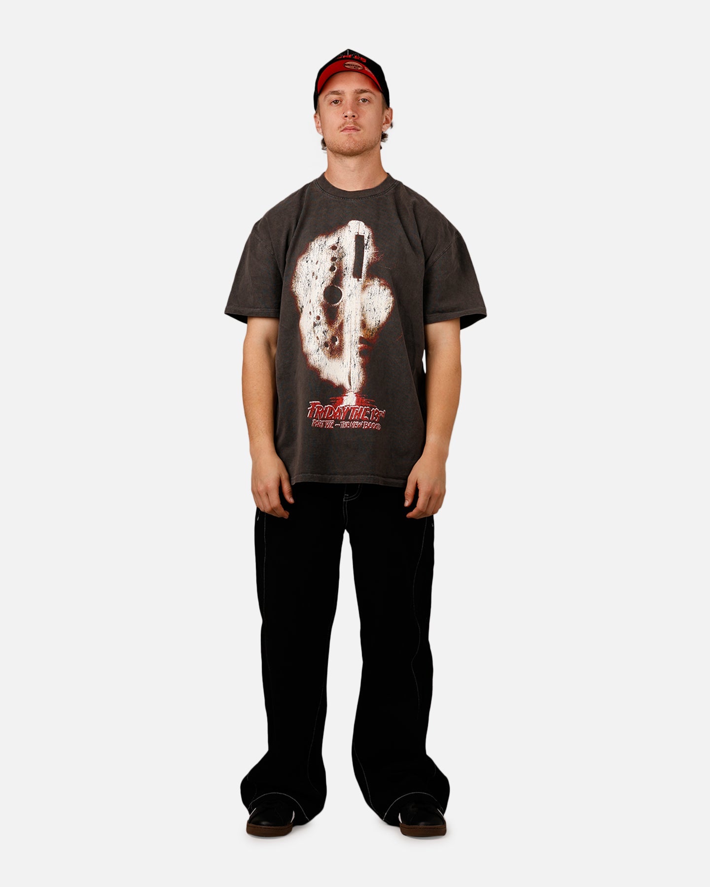 American Thrift X Friday The 13th Part VII 'Horror Classics' The New Blood Heavyweight T-Shirt Black Wash