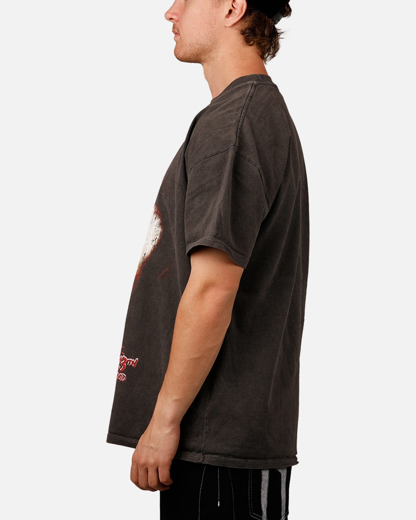 American Thrift X Friday The 13th Part VII 'Horror Classics' The New Blood Heavyweight T-Shirt Black Wash