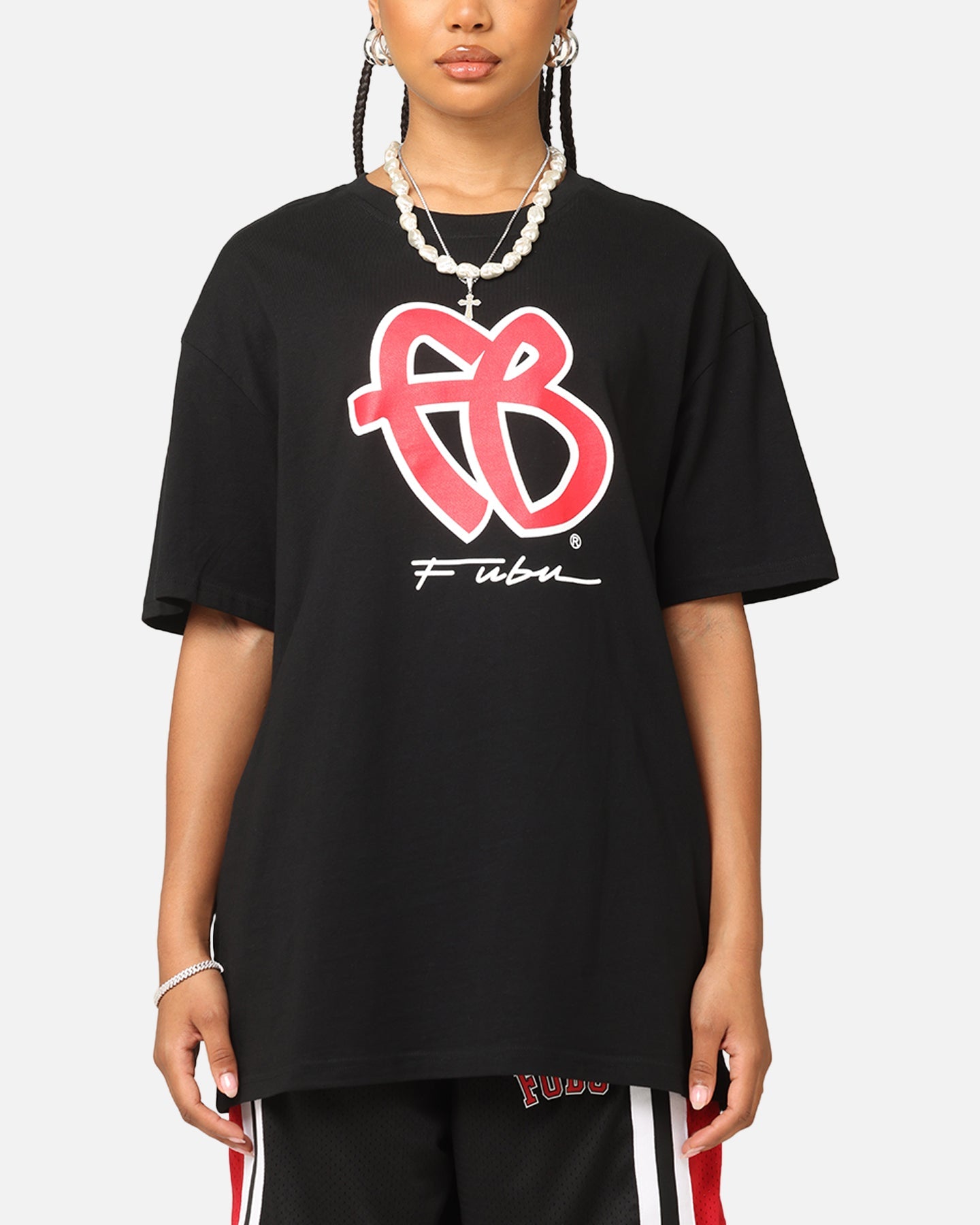 Fubu Basic T-Shirt Black/Red/White Style001