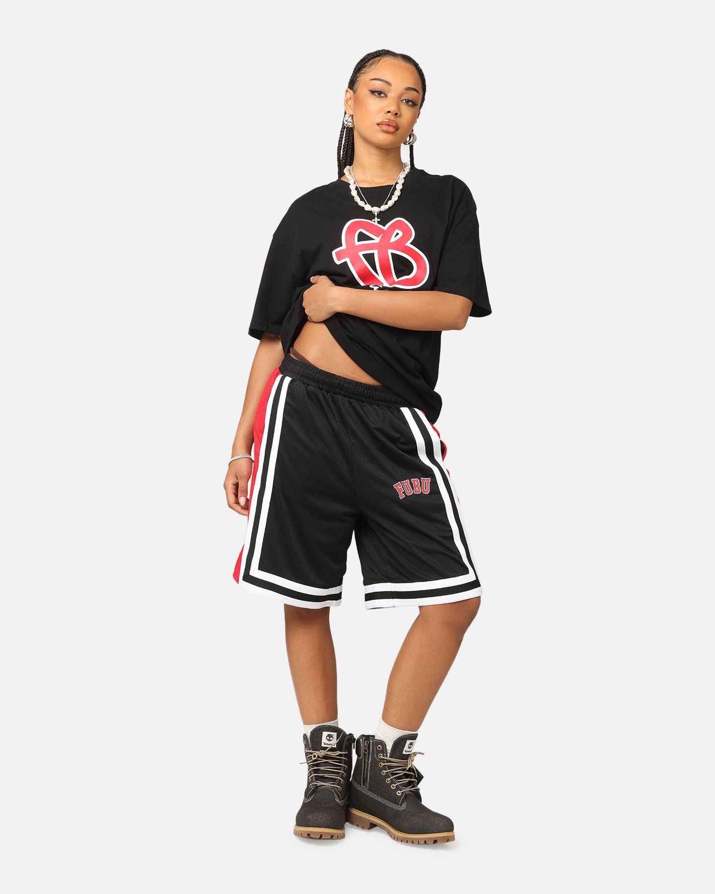 Fubu Basic T-Shirt Black/Red/White Style001