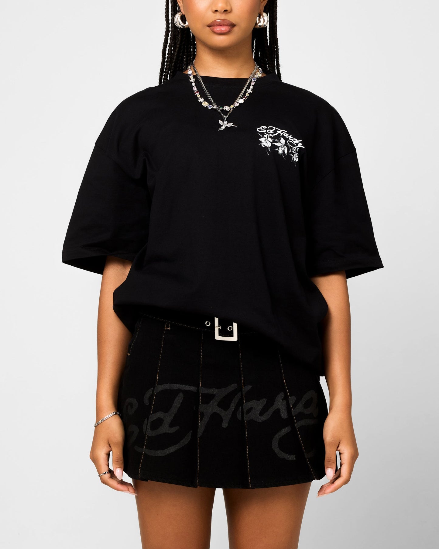 Ed Hardy Flowers T-Shirt Black Style001