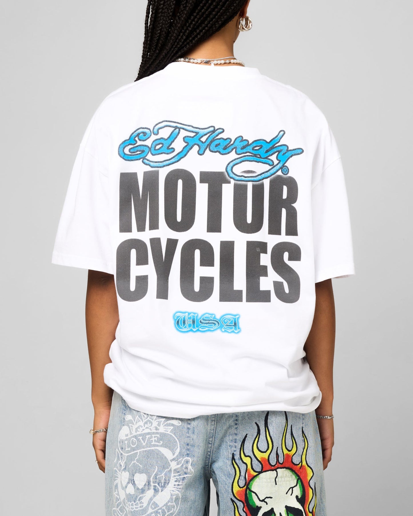 Ed Hardy Motor Club T-Shirt White Style001