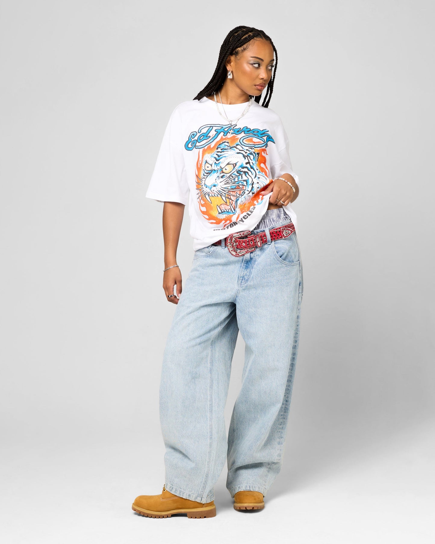 Ed Hardy Motor Club T-Shirt White Style001