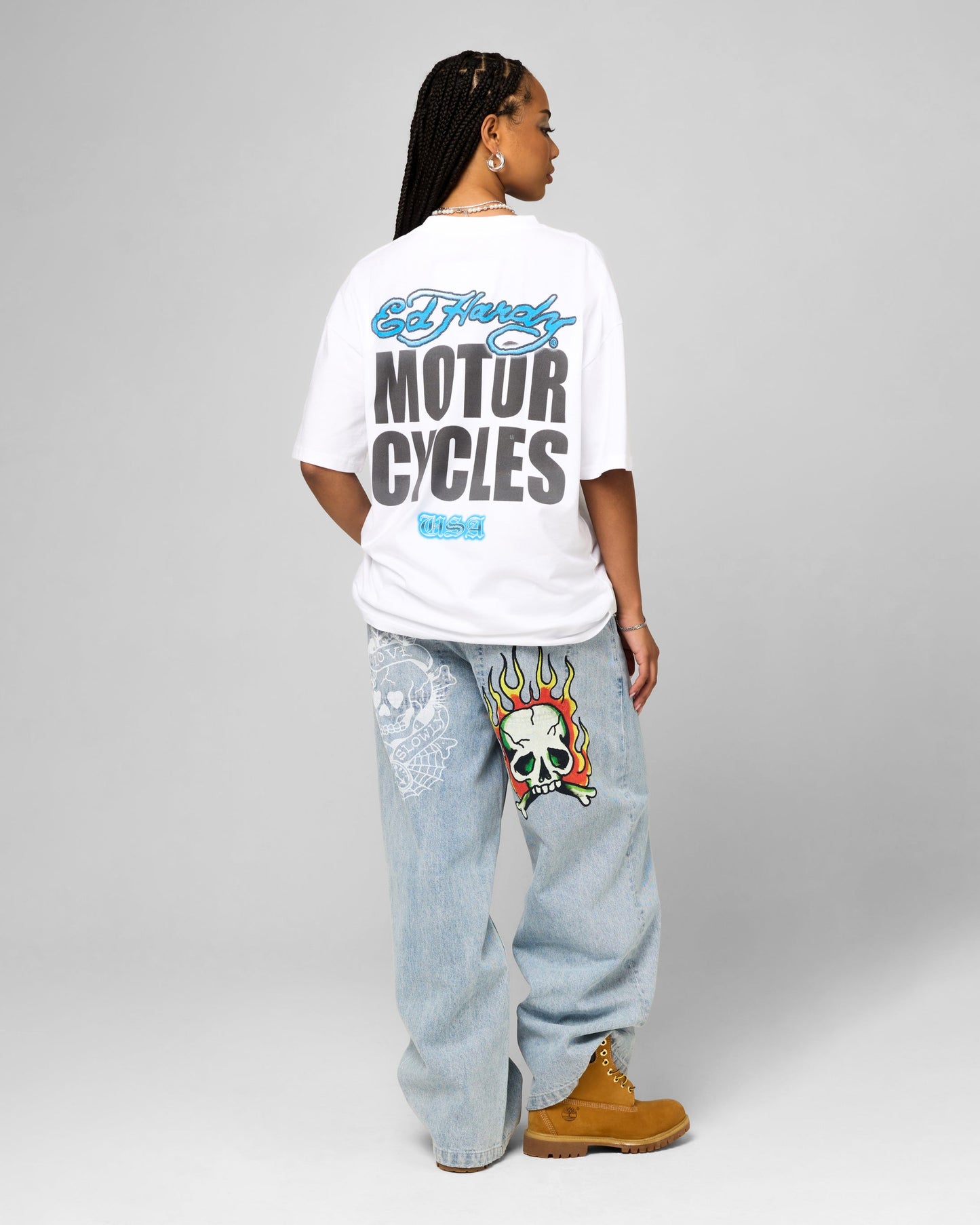 Ed Hardy Motor Club T-Shirt White Style001