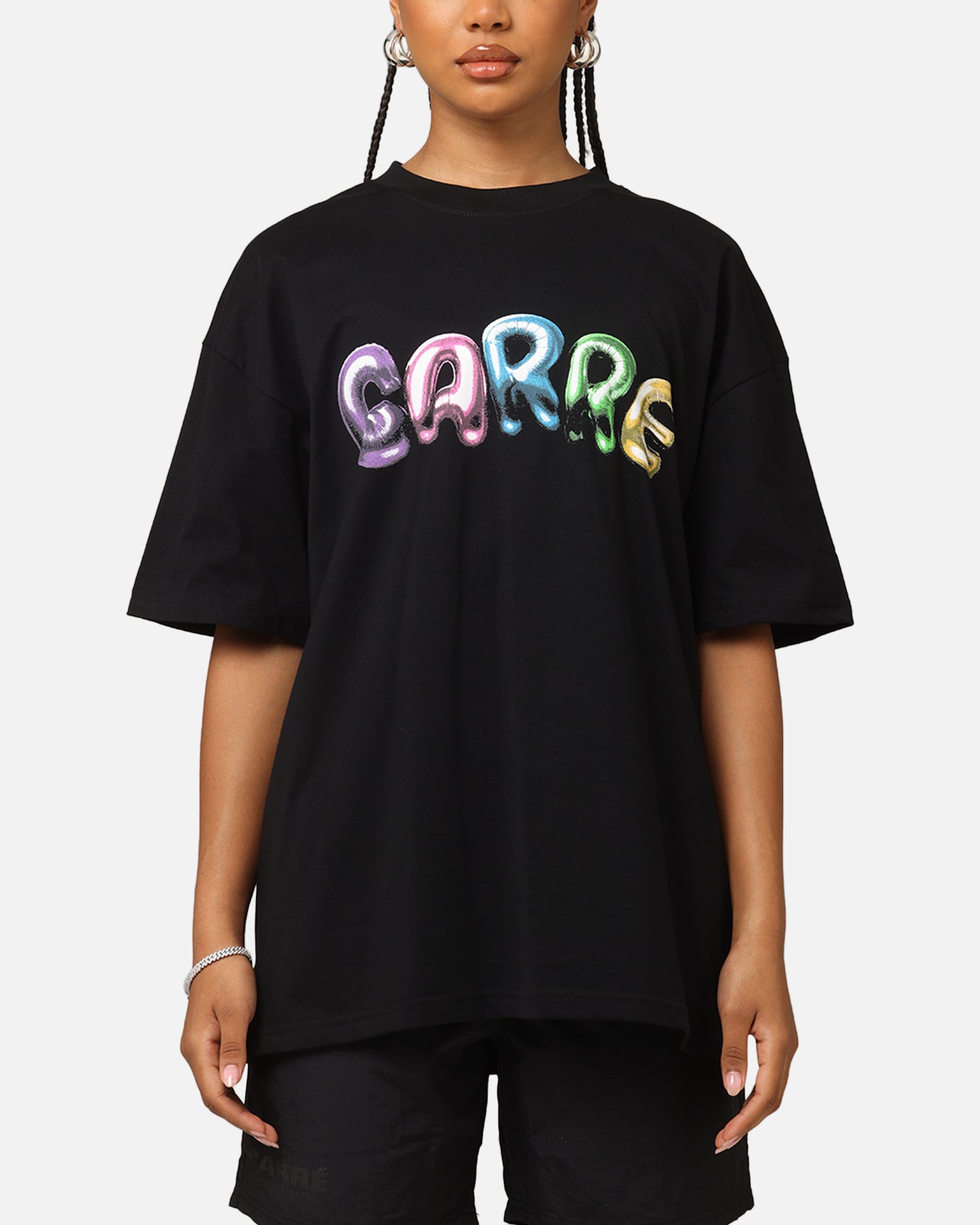 Carre Balloon T-Shirt Black Style001
