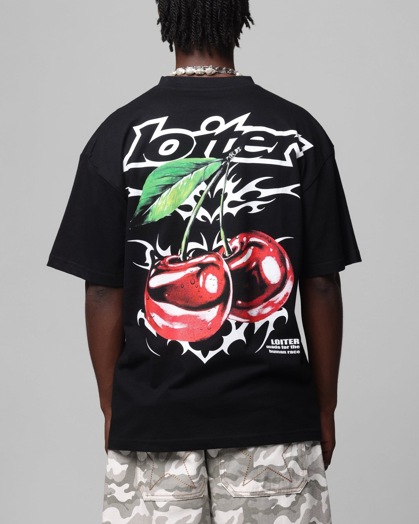 Loiter Cherry Pick Drop T-Shirt Black