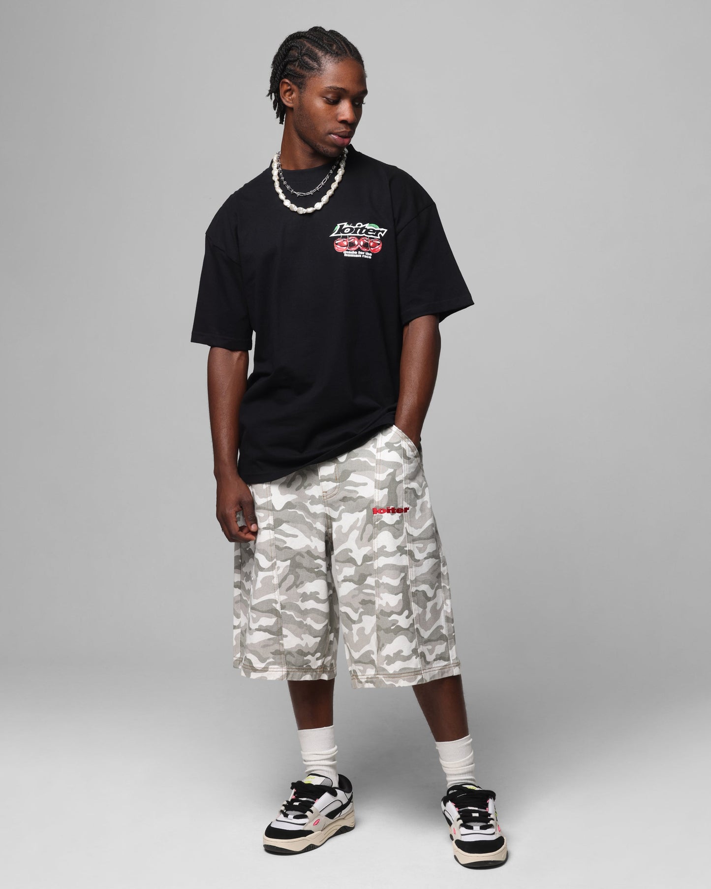 Loiter Cherry Pick Drop T-Shirt Black
