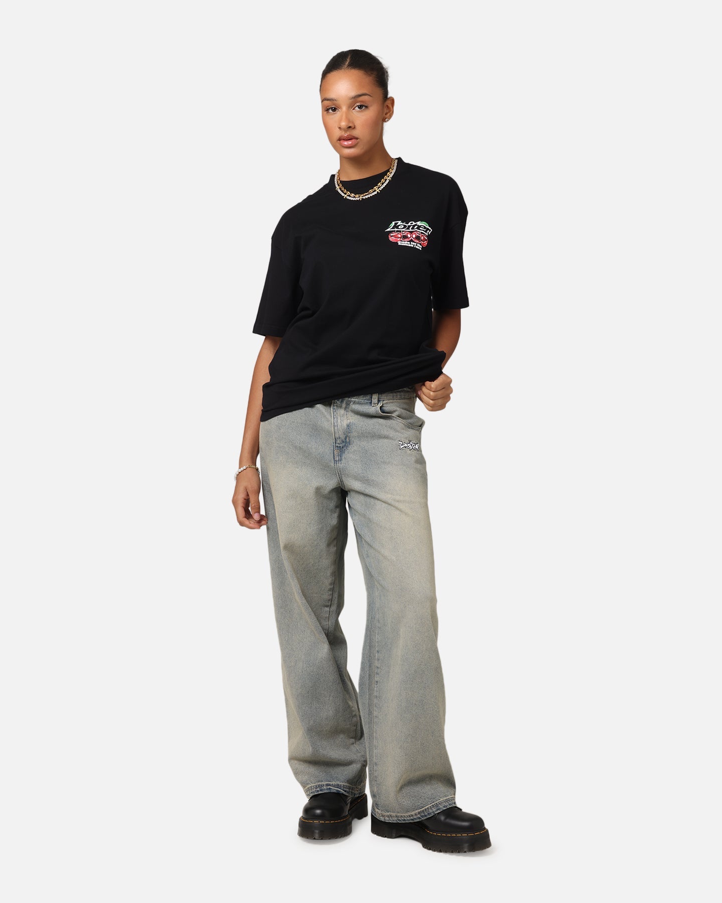 Loiter Cherry Pick Drop T-Shirt Black Style001