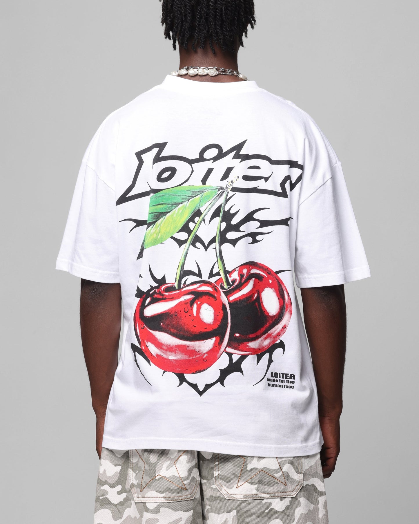 Loiter Cherry Pick Drop T-Shirt White