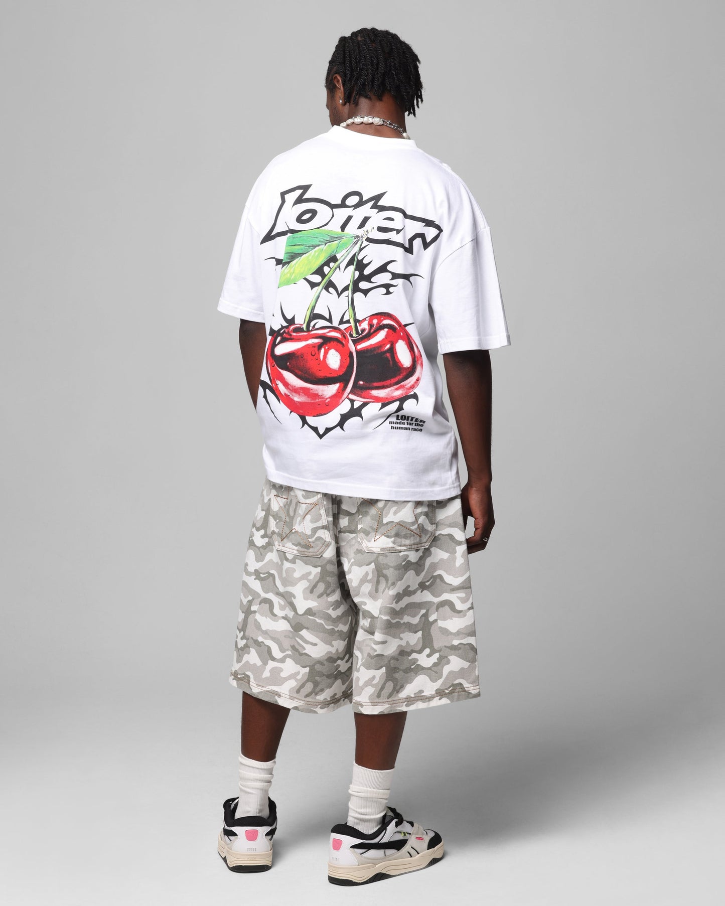 Loiter Cherry Pick Drop T-Shirt White